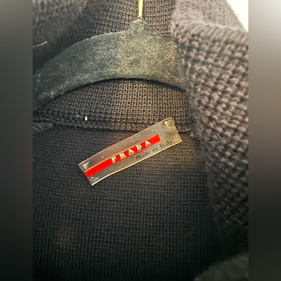 Prada Sport Womens Half Zip Wool Black Red Size 38 XS SEE PHOTOS - Picture 4 of 10